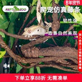 Reptizoo树栖攀爬仿真藤条树叶装 饰植物树藤蜥蜴守宫变色龙树蛙蛇
