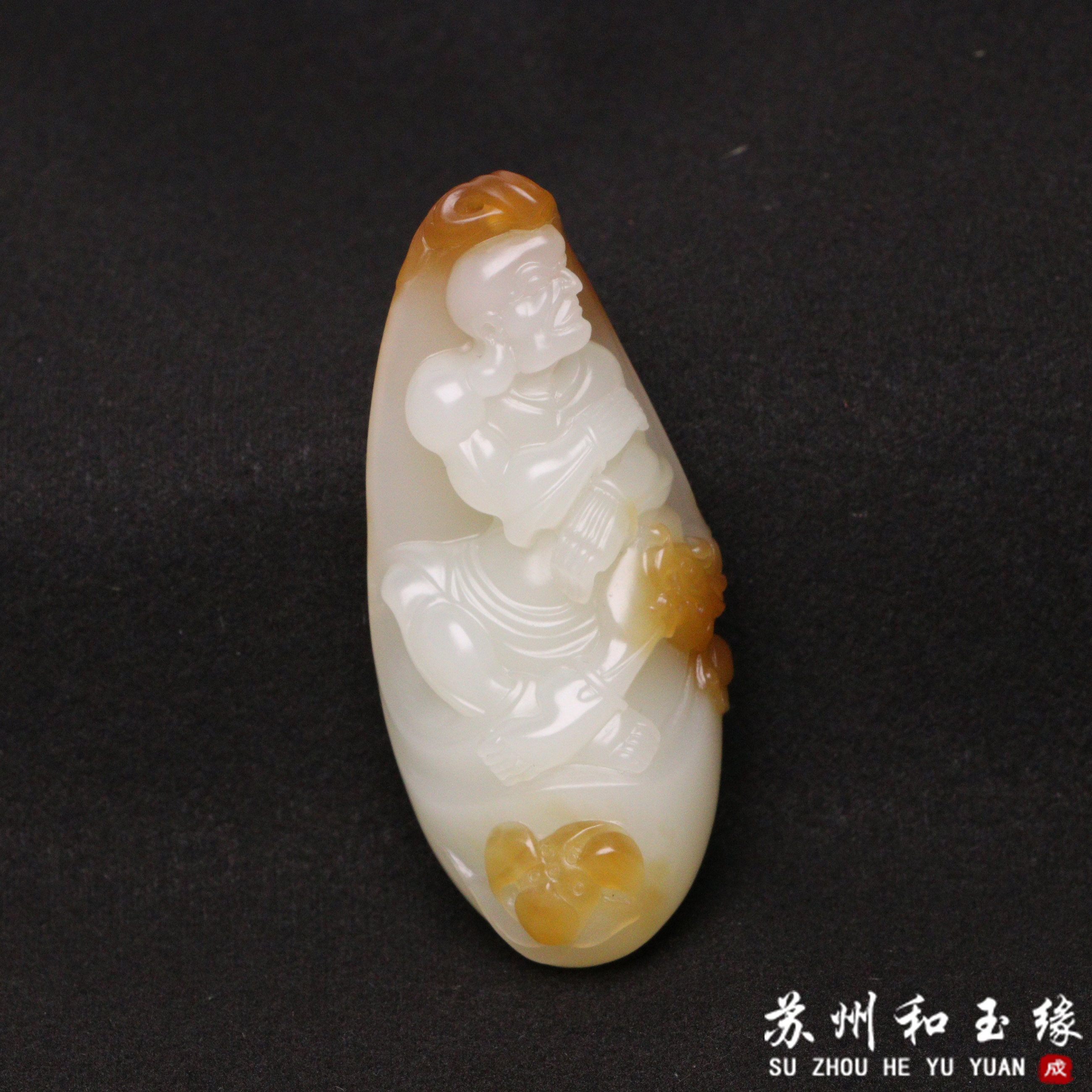 苏州和玉缘新疆和田玉且末金山糖白罗汉67.9克玉石手把件高端珠宝