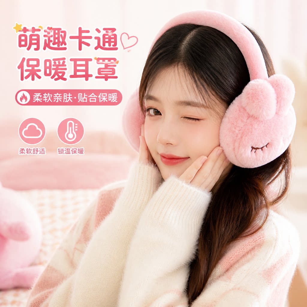 毛绒防冻保暖冬季耳罩儿童男女孩