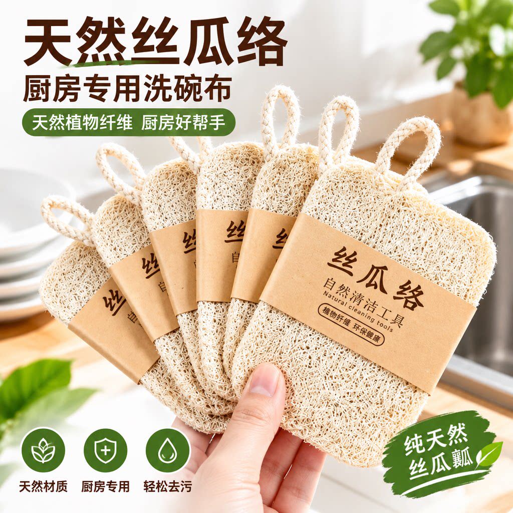 丝瓜络洗碗布天然丝瓜瓤