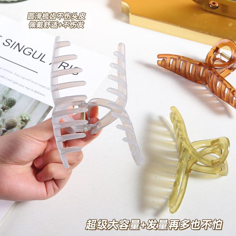 简约百搭发卡头发抓夹大号洗澡发夹后脑勺发抓女盘发鲨鱼夹子头饰