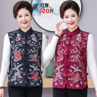 中老年人马甲女奶奶春装外套加肥加大码妈妈坎肩老人衣服春秋外穿