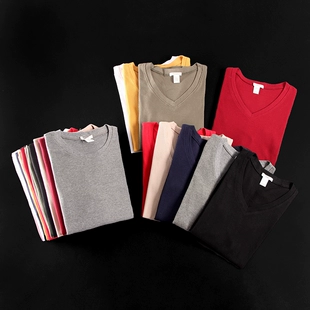 新款 492外贸原单春季 美式 T恤华夫格打底衫 K521 女针织衫 复古纯色