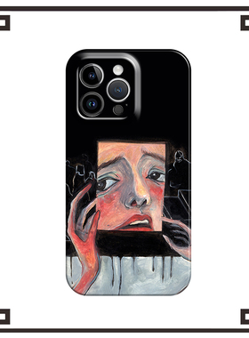 抽象油画头像适用iphone17promax菲林手机壳12苹果16华为p80mate70vivos20x300软红米k60note14小米15一加13