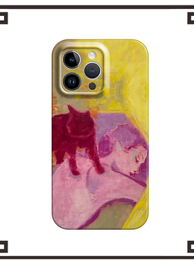 女孩与猫治愈时刻适用iphone17promax菲林手机壳15苹果16华为p80mate70荣耀200vivos19软小米15红米k80note12