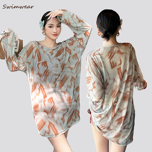 大码 长三件套胖mm宽松遮肉显瘦海边沙滩度假 泡温泉泳衣女2025新款