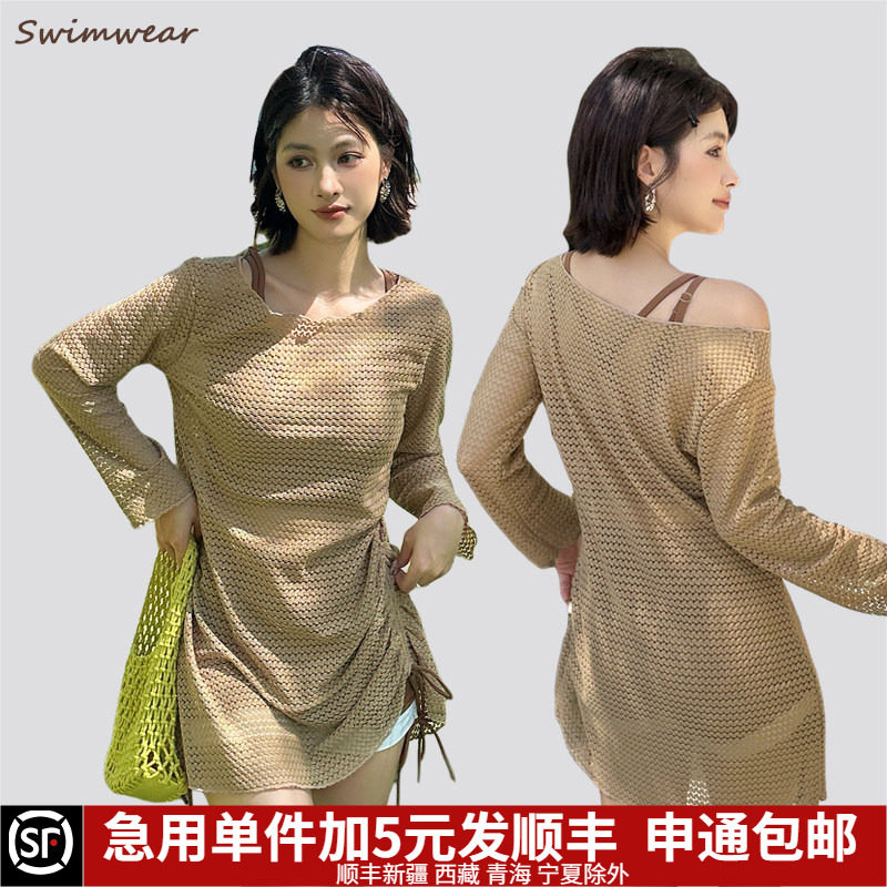 比基尼大码泳衣女款成人高级感2025新款泡温泉保守遮肉显瘦三件套