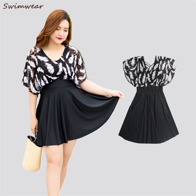 200斤大码胖m宽松遮肉显瘦分体泳衣女保守裙式泡温泉新款度假海边