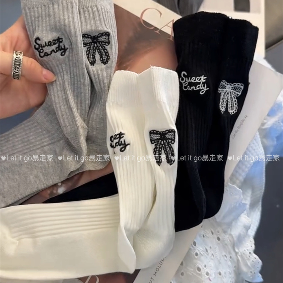 春夏薄款韩系ins风不对称中筒袜