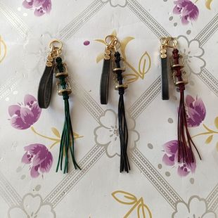 黄铜马镫皮绳小挂件钥匙扣包链挂链纯手工蒙古元素车挂包挂礼品盒