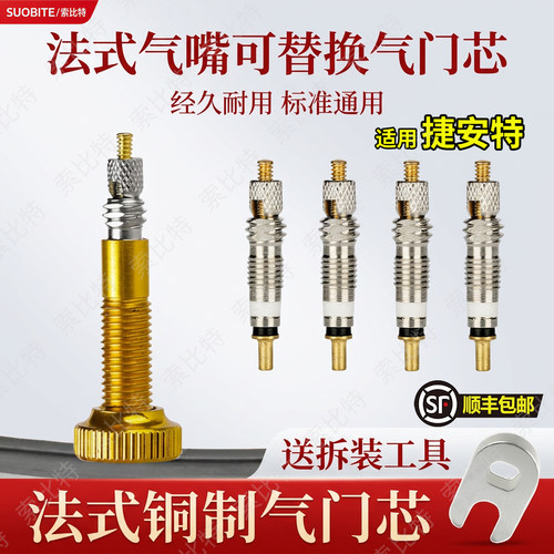 适用捷安特法嘴气门芯山地公路自行车轮胎单车法式内胎扳手工具