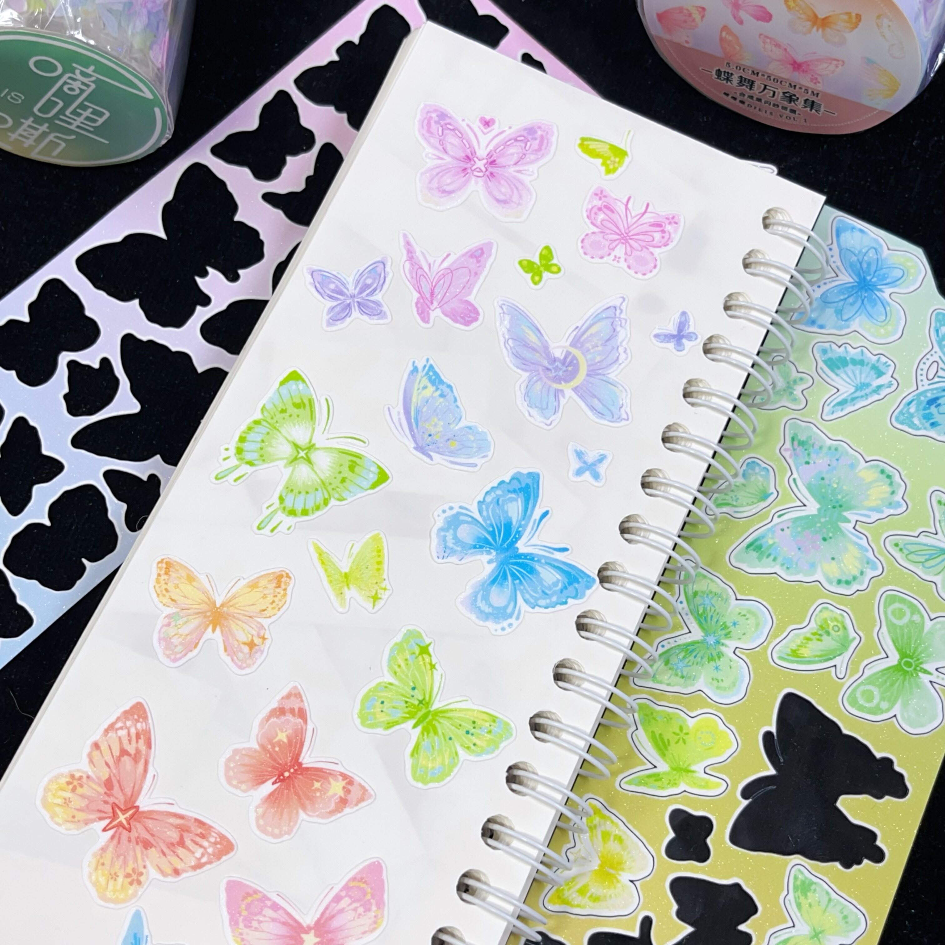 嘀哩嘶DILIS 蝴蝶万象集 心漾彩虹贴 模切胶带装饰拼贴 贴纸卷