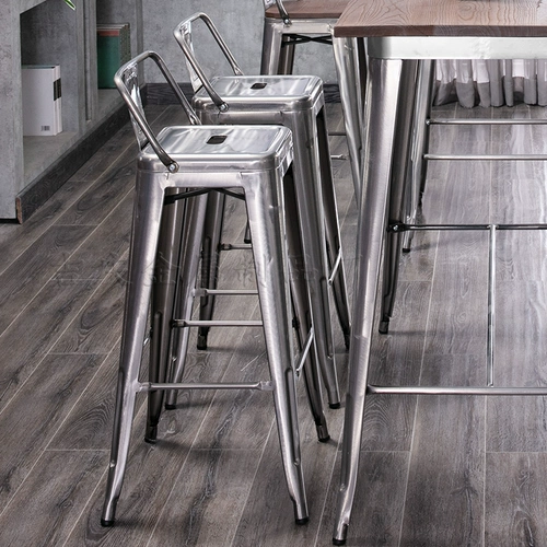 Железный металлический бар стул из нержавеющей стали винный табурет твердый деревян простые барные батончики с высоким содержанием стула с высоким стулом