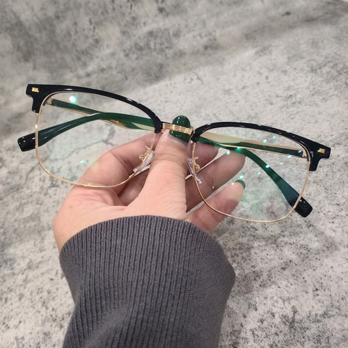 眼镜框雅痞半框男女同款