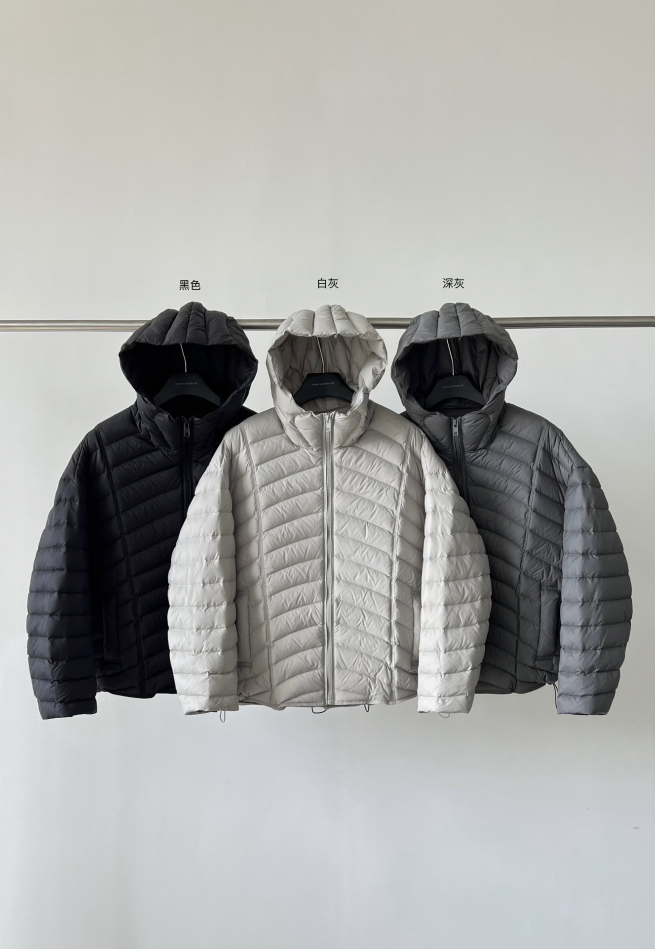 秋冬新款连帽轻薄排骨羽绒服外套休闲百搭保暖舒适简约