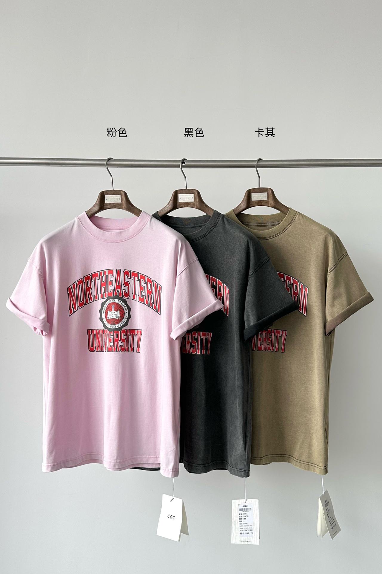 福利款!!2025春夏新款美式复古宽松百搭洗水做旧摇滚印花短袖T恤