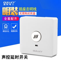 International electrician open installation second line acousto-optic control delay LED light switch panel induction property building acousto-optic control open line