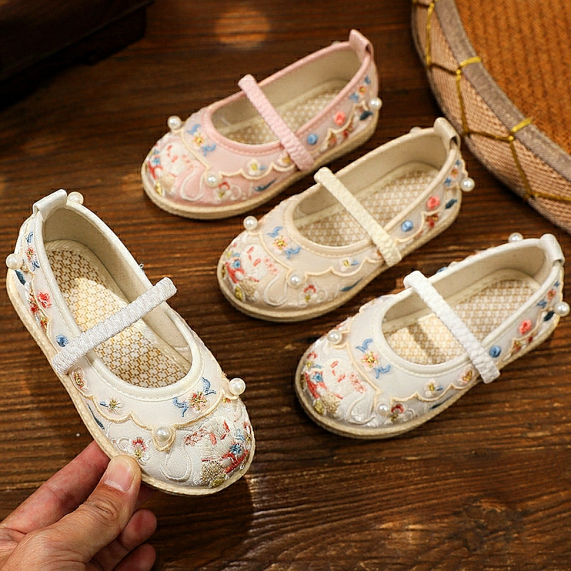 唐二代女童繡花鞋漢服鞋