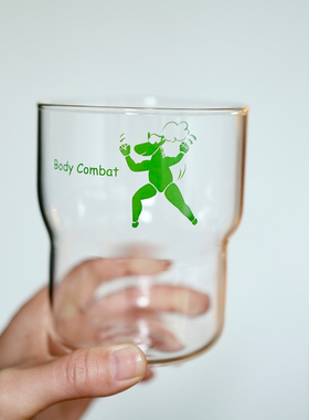 早上好商店原创耐高温玻璃杯马年体育生玻璃杯自由搏击BodyCombat