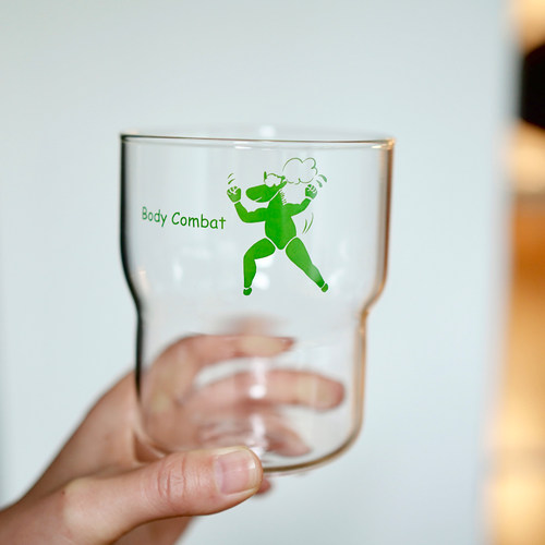 早上好商店原创耐高温玻璃杯马年体育生玻璃杯自由搏击BodyCombat