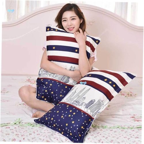 2pcs cotton bed set bedding color plain pillow case 47X74cm