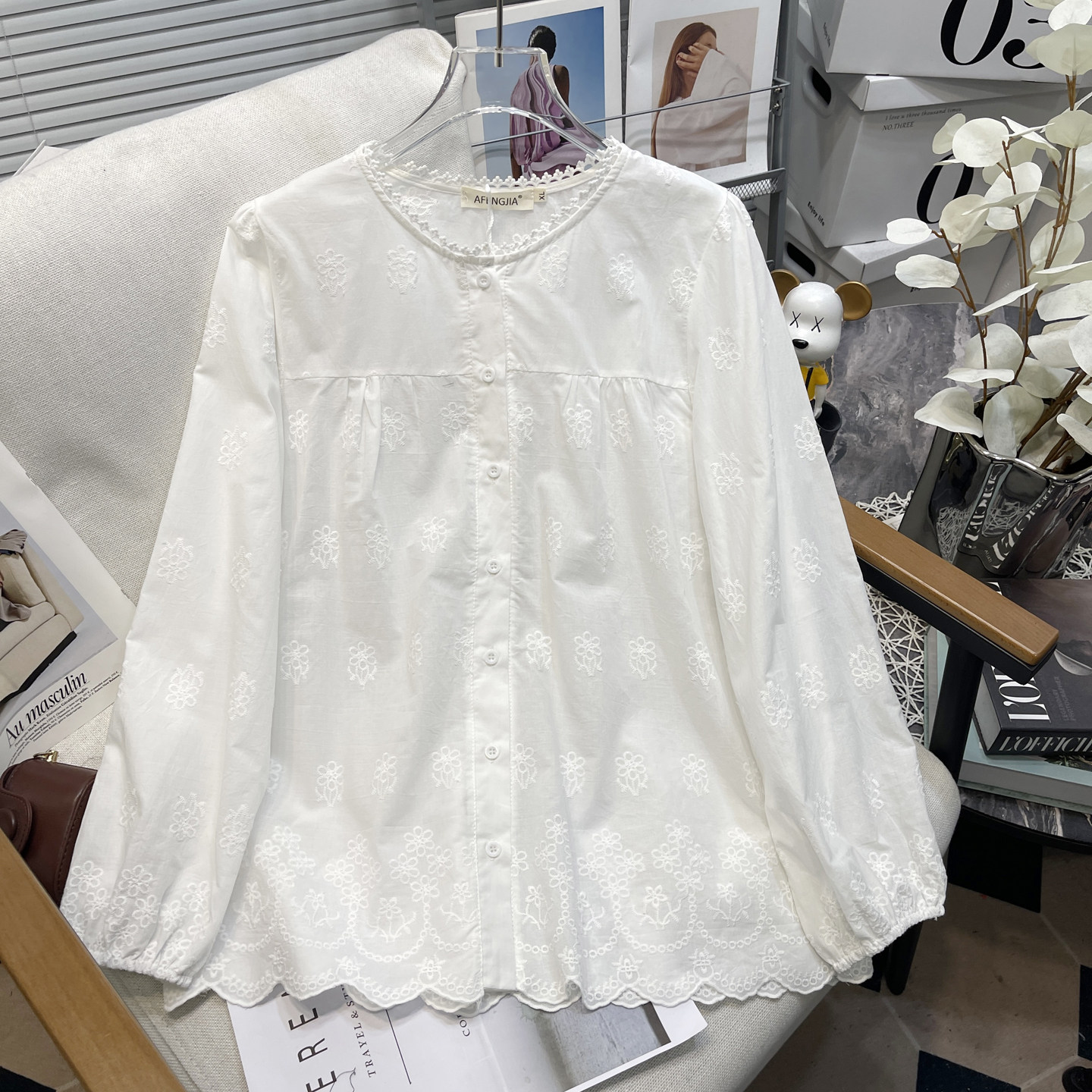 胡子叔大码女装秋季新款法式复古长袖衬衫女胖mm显瘦刺绣宽松上衣,女装/女士精品,大码内搭,淘宝优惠券,粉丝福利购,淘宝优惠卷