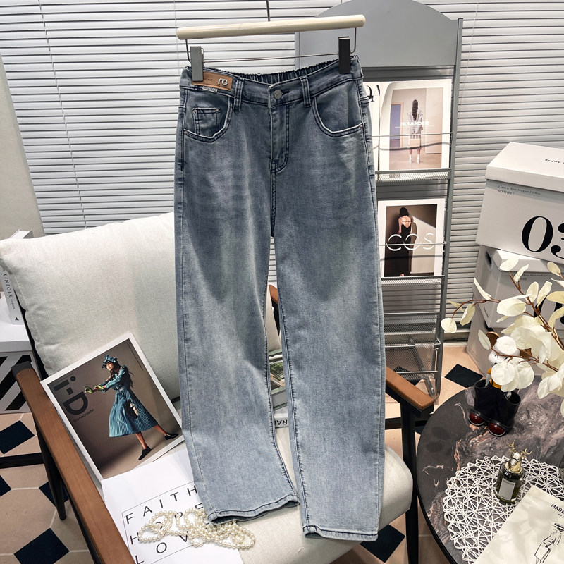 胡子叔大码女装浅色牛仔裤女夏季薄款裤子胖mm直筒宽松阔腿裤子潮,女装/女士精品,大码裤装,淘宝优惠券,粉丝福利购,淘宝优惠卷