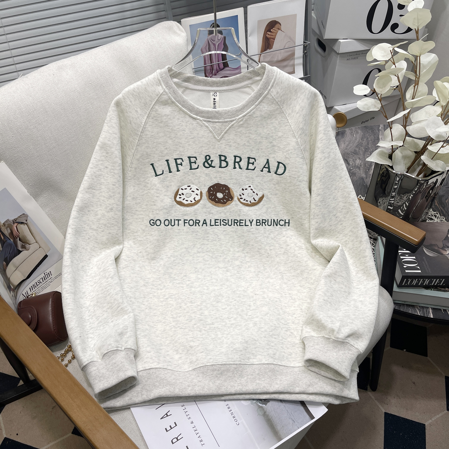 大码女装秋季新款圆领卫衣女