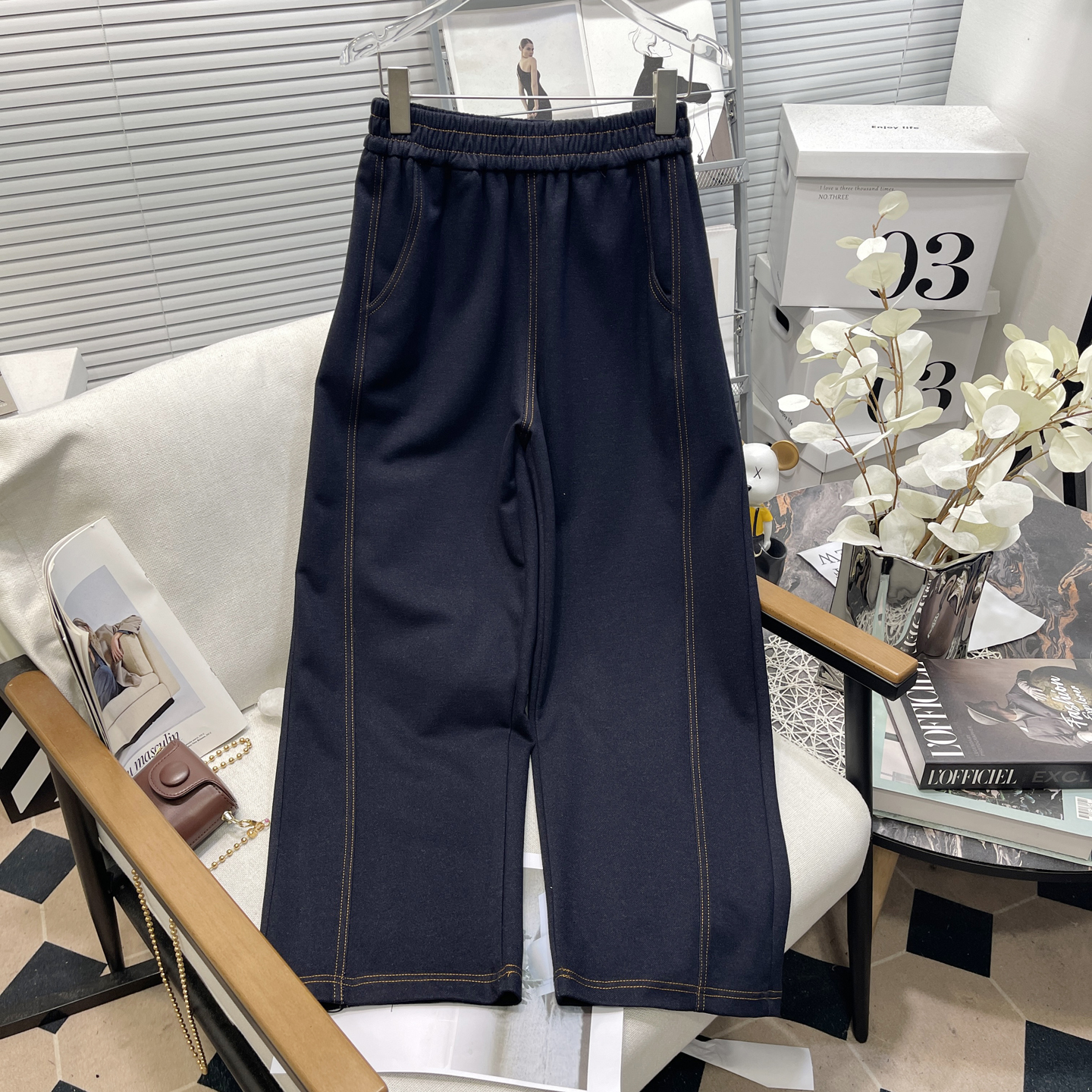 大码女装秋季阔腿裤女胖mm宽松