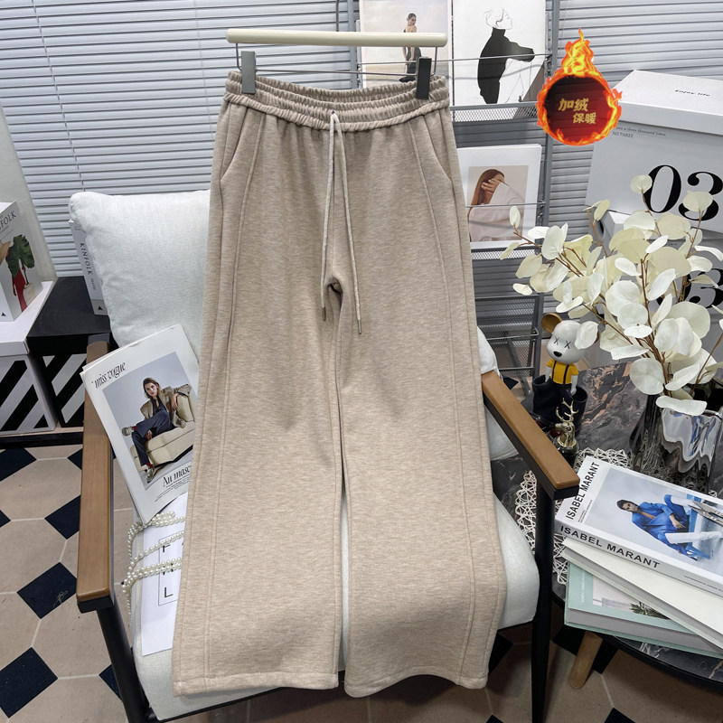 胡子叔大码女装加绒直筒裤秋冬新款胖mm200斤宽松休闲窄版阔腿裤,女装/女士精品,大码裤装,淘宝优惠券,粉丝福利购,淘宝优惠卷