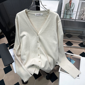 外套女针织打底衫 胡子叔大码 春秋200斤软糯亲肤开衫 V领外塔短毛衣