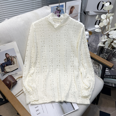 大码女装冬季新款高龄蕾丝打底衫