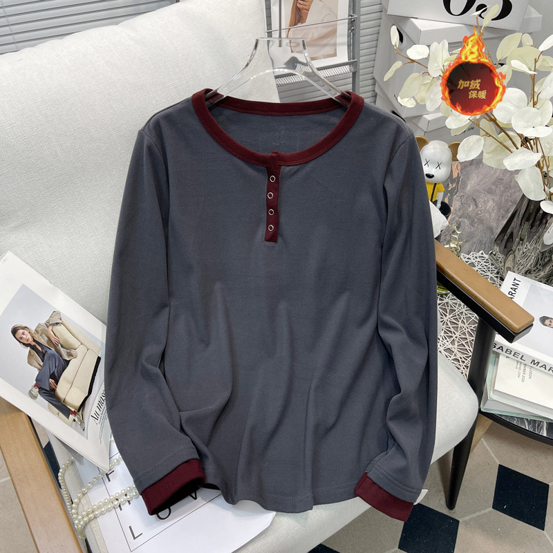 胡子叔大码女装正肩半开领长袖T恤冬新款胖mm磨毛设计感打底上衣,女装/女士精品,大码内搭,淘宝优惠券,粉丝福利购,淘宝优惠卷
