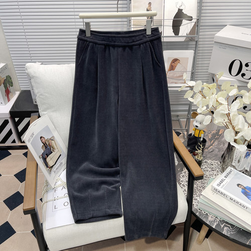 胖mm高腰灯芯绒裤子秋冬韩版宽松