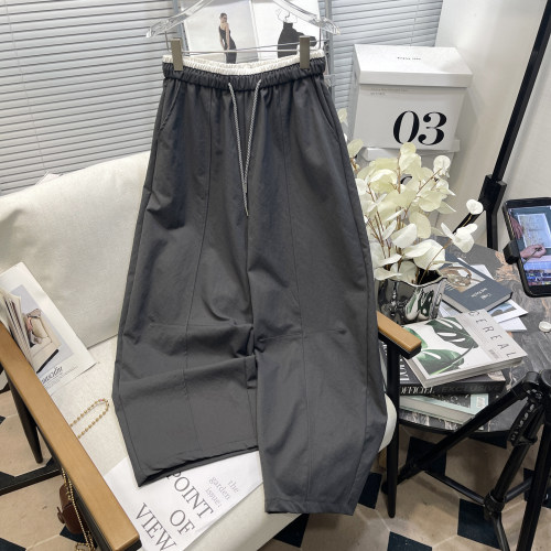 大码女装秋季简约宽松阔腿直筒裤
