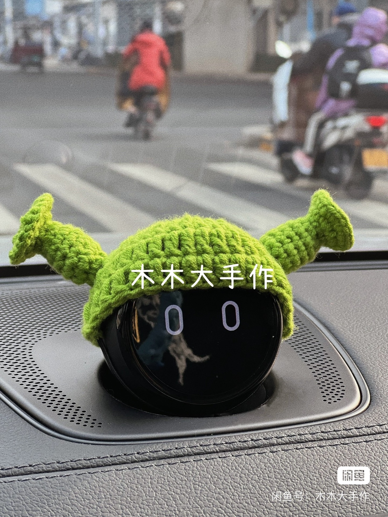 痞幼同款蔚来nomi帽子es8ec6史莱克小绿帽手工车载个性头盔机器人