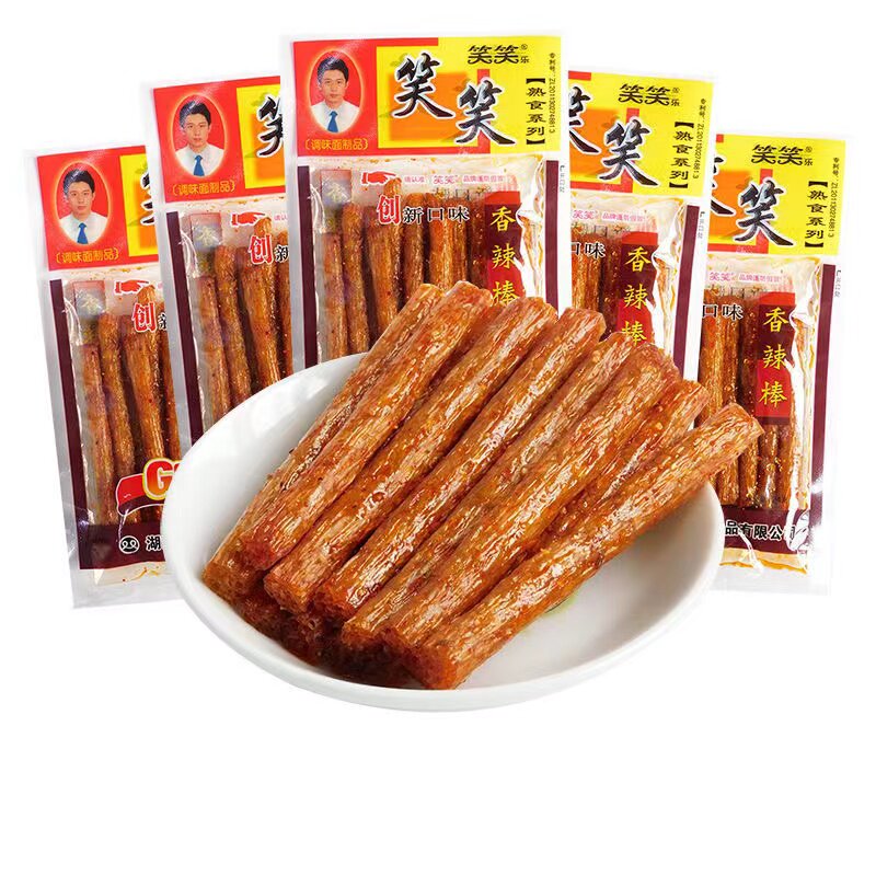 笑笑香辣棒条面筋一份30包儿时怀旧小时候童年5毛钱零食小吃