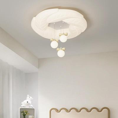 法式奶油风卧室吸顶灯2025年新款蝴蝶结儿童房灯护眼书房主卧灯具