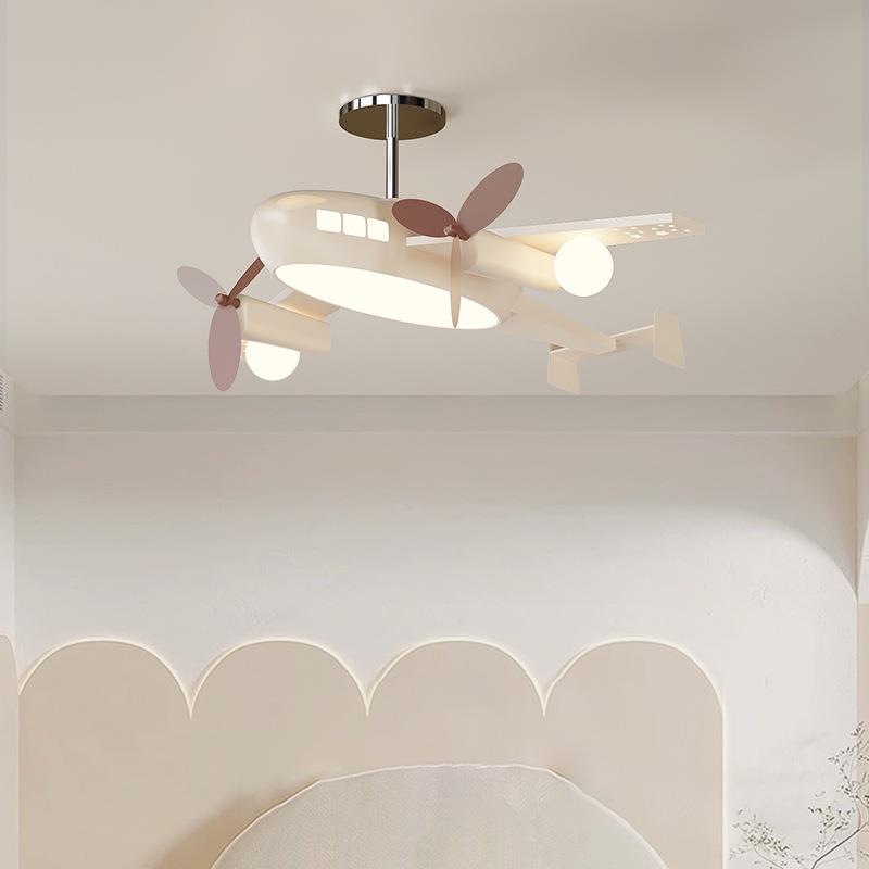 儿童房吸顶灯2025新款飞机灯奶油风卧室灯男孩女孩房间创意卡通灯