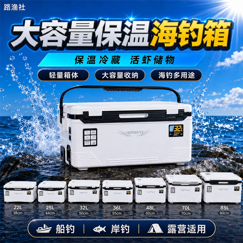 新款保温箱大容量海钓箱活虾箱全套多功能冷藏箱渔具用品超轻钓箱