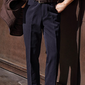 中高腰休闲长裤 意式 233 西裤 CM那不勒斯皇后藏青色匹马棉四季