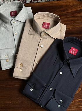 CM那不勒斯皇后Thomas长绒棉羊绒混纺三步手工衬衫系列20/21/15