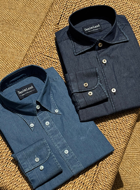 CM那不勒斯皇后成衣水洗牛仔精梳棉休闲男士长袖衬衫系列