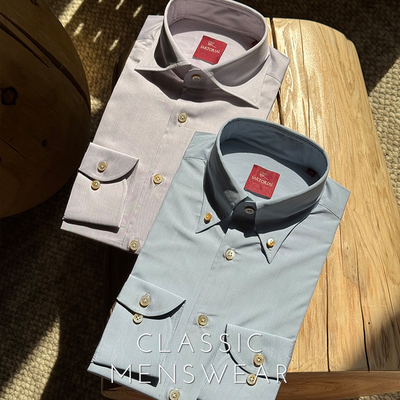 CM那不勒斯皇后Albini/Monti 意产丝棉混纺三步手工衬衫系列37/30