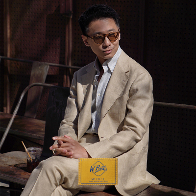 CM那不勒斯皇后 Wbill岩灰色爱尔兰重麻春夏全麻衬西服套装326