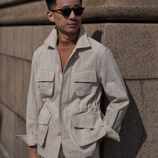 CM那不勒斯皇后天然棉麻原色混纺休闲M42夹克外套122