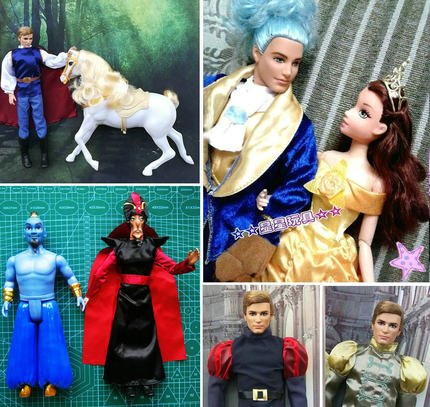 6分玩具人偶服装鞋子配件娃娃迪s尼王子服美女与野兽男娃兵人衣服