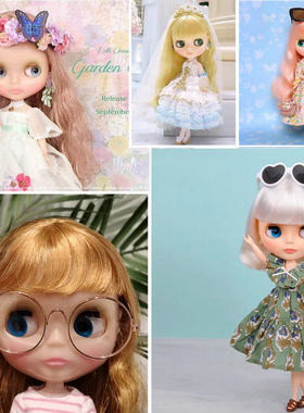 正散货 原厂blythe小布娃娃服装配件发饰耳环配饰眼镜手杖