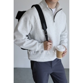 YUXIAN棉质解构设计运动弹力半拉链立领卫衣长袖 套头休闲商务秋冬