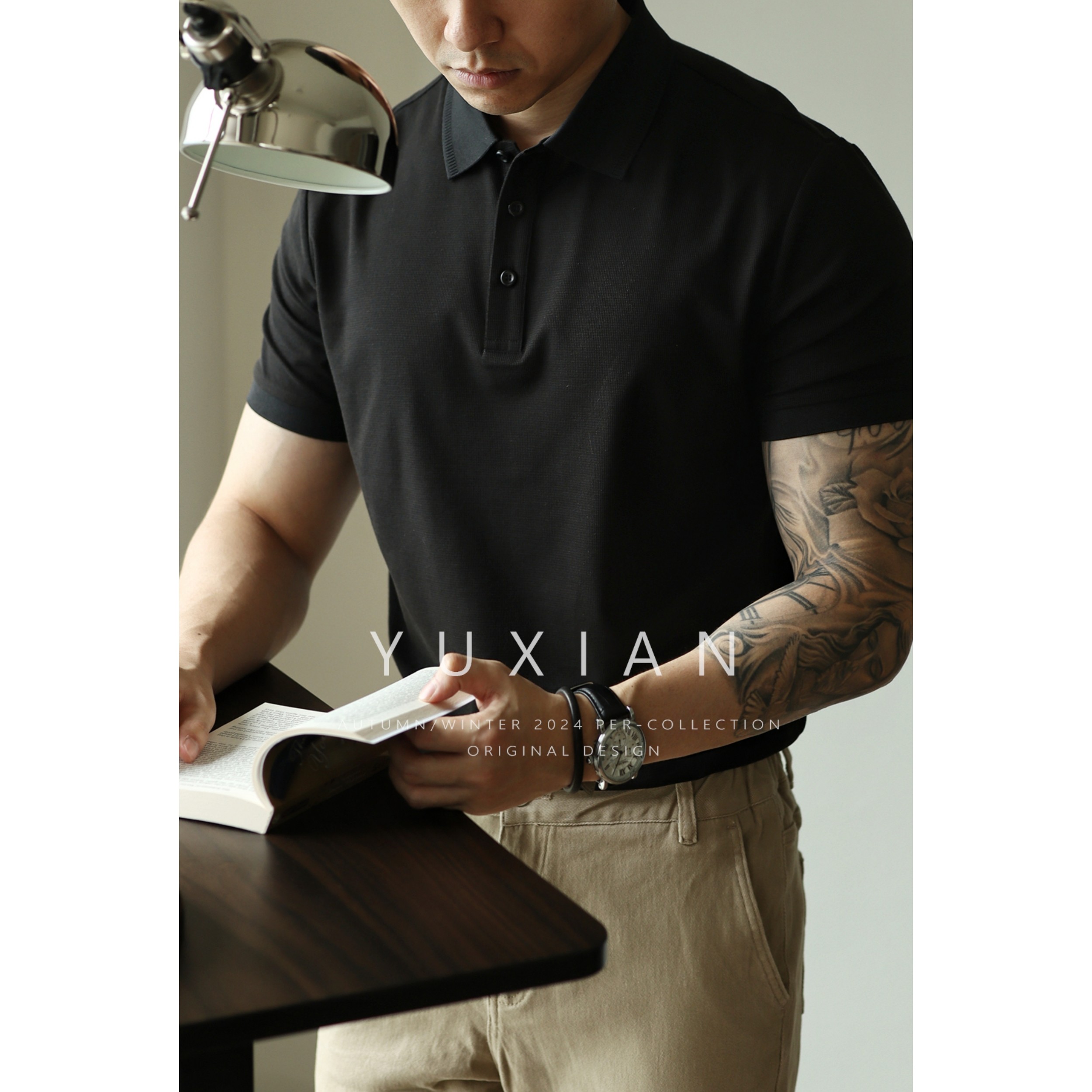 【UPF50+防晒】暗纹色织凉感Sorana翻领短袖Polo衫商务男士春夏,男装,Polo衫,淘宝优惠券,粉丝福利购,淘宝优惠卷